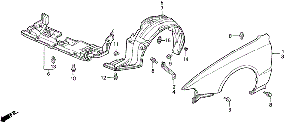Front Fender for 1993 Honda Prelude #0