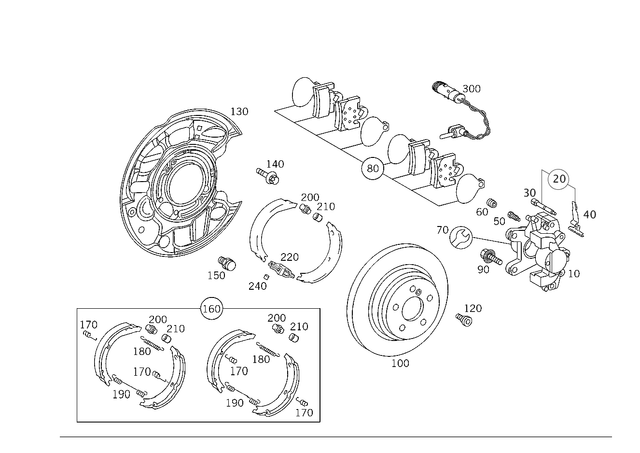 2034231998 - Brakes: Brake Caliper for Mercedes-Benz: C230, C240, C280, C350, CLK320, CLK350, CLK430, CLK500, CLK55 AMG, CLK550, CLK63 AMG, E420, E430 Image
