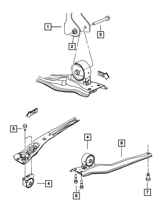 68020291AC - 2.0L Turbo Diesel; Engine: Engine Mount Support for Mopar Image