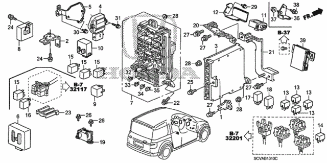 Control Unit (Cabin) for 2007 Honda Element #0