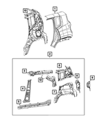 68440106AA - Body Sheet Metal Except Doors: Taillamp Mounting Panel, Left for Jeep: Renegade Image
