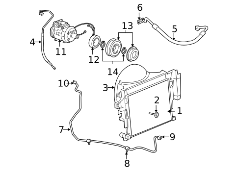 Condenser, Compressor & Lines for 2005 Jeep Grand Cherokee #0