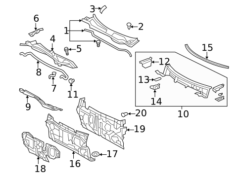 Cowl for 2009 Toyota Camry #3