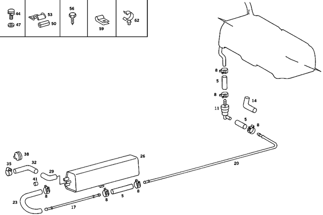 1249971990 - Fuel System: Spring Hose Clamp for Mercedes-Benz Image image