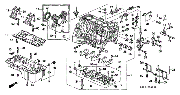 Cylinder Block - Oil Pan for 2000 Honda Prelude #0