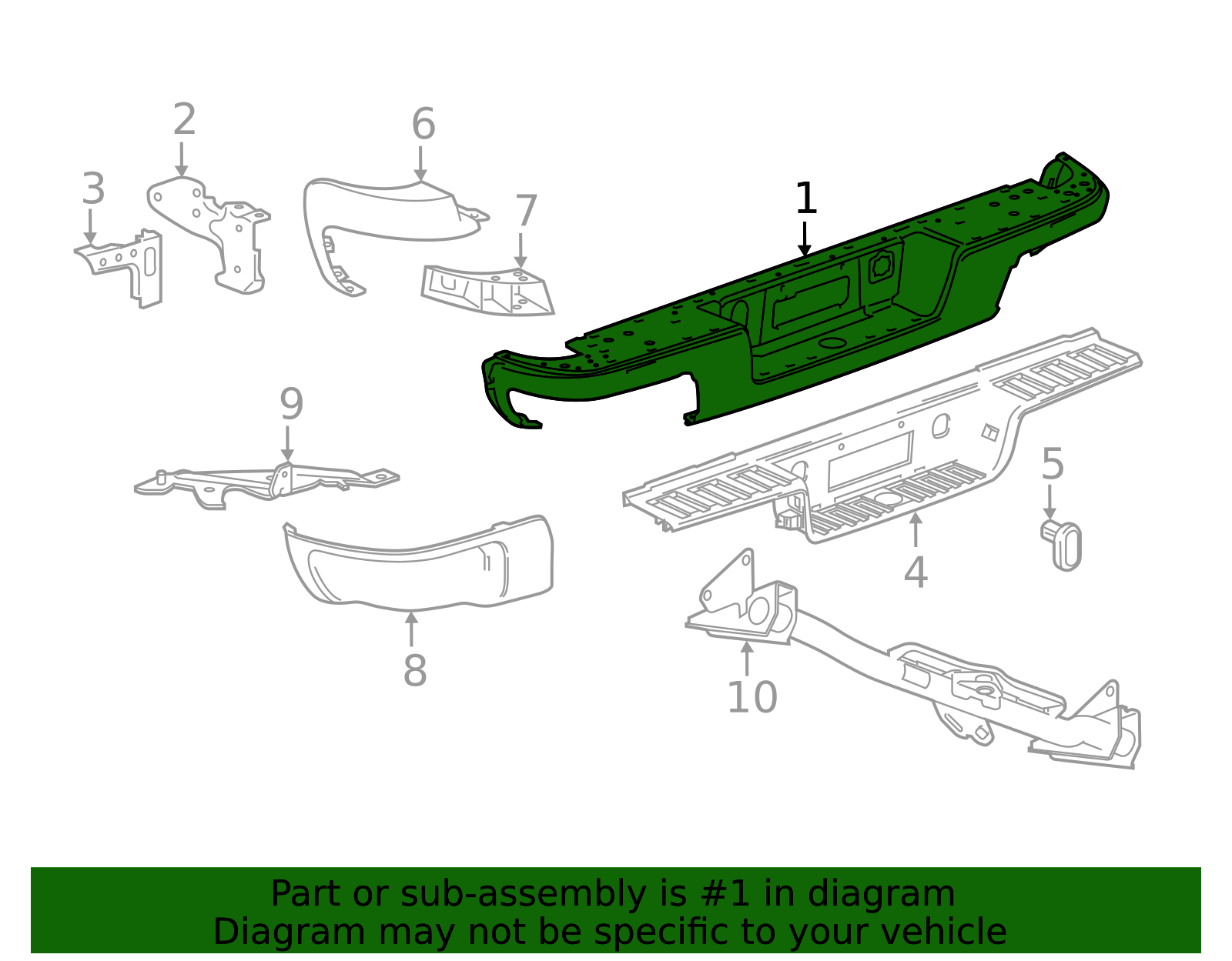 84886872 - Black Rear Bumper Impact Bar 2020-2022 Chevrolet Colorado ...