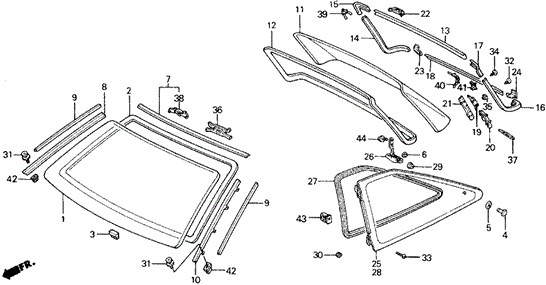 Windshield - Rear Window for 1988 Honda Accord #0