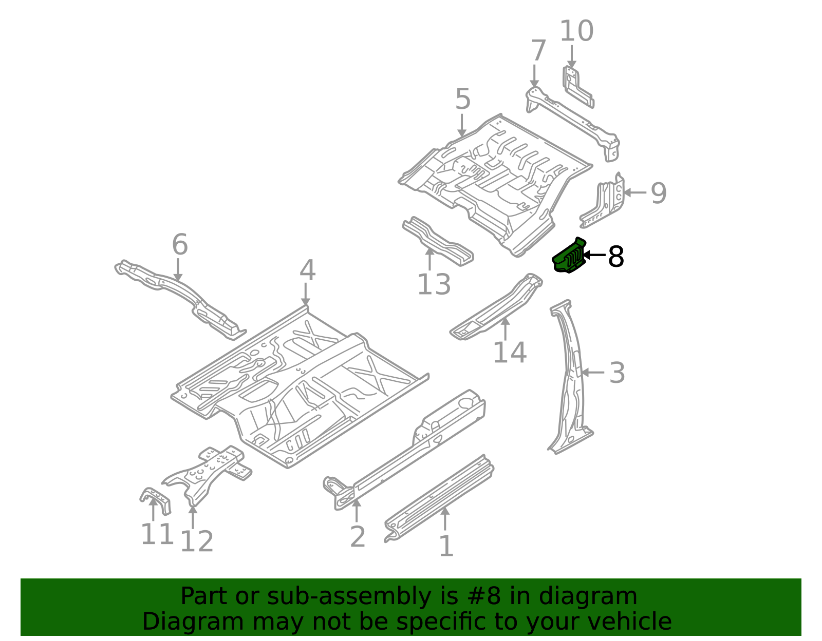 2000-2004 Nissan Frontier Floor Extension 74541-20G30 | Nissan Parts ...