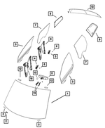 68348664AA - Glass: Windshield for Mopar Image