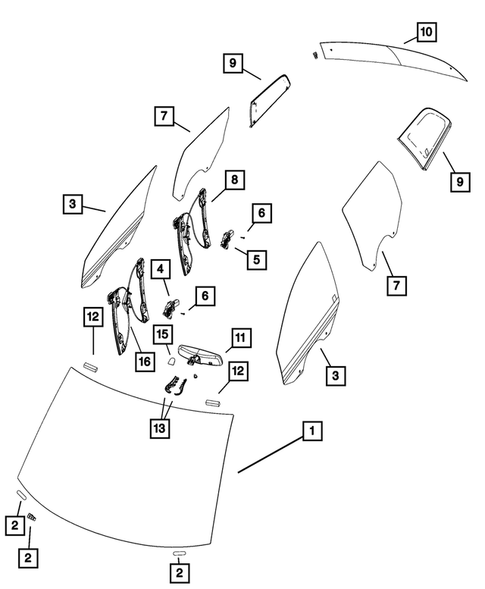 Glass and Interior Rearview Mirror for 2020 Dodge Journey #0