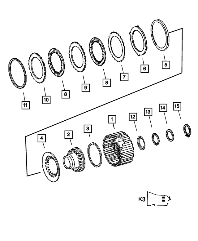 52108094AA - NAG1; W5A380; 5-Speed; Automatic Transmission: K3 Clutch Piston for Chrysler: 300, Crossfire | Dodge: Challenger, Charger, Durango, Magnum, Nitro, Sprinter 2500, Sprinter 3500 | Jeep: Commander, Grand Cherokee, Wrangler, Wrangler JK Image