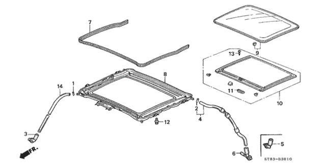 Sliding Roof Glass for 1997 Acura Integra #0