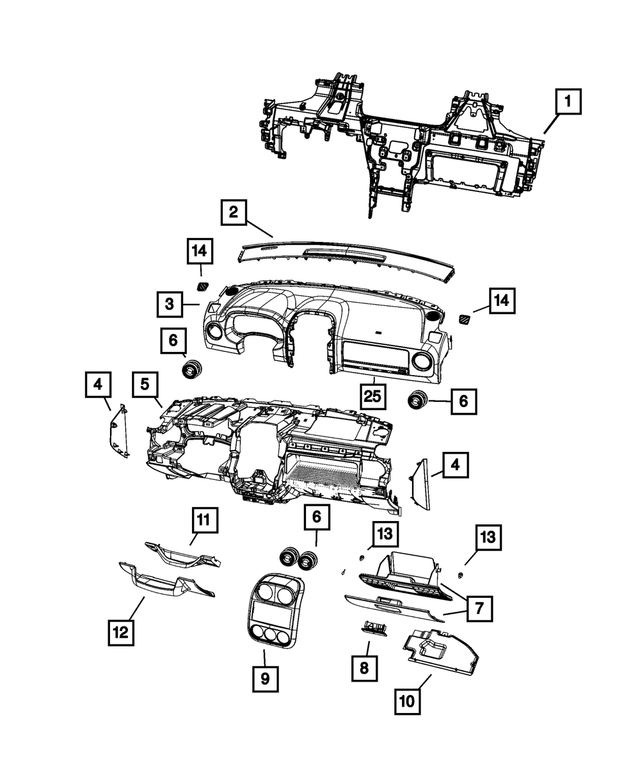 68161240AA - Interior Trim: Instrument Panel Applique for Mopar Image
