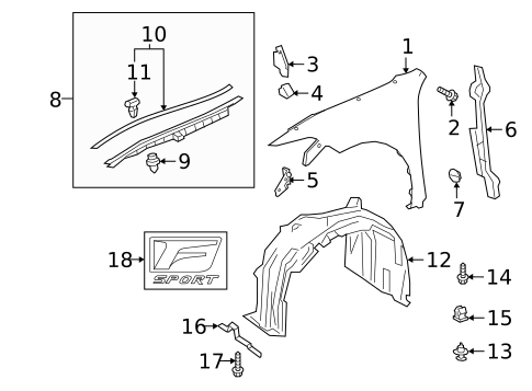 Exterior Trim - Fender for 2025 Lexus ES300h #0