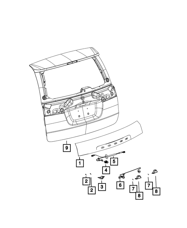 7ZN95TZZAA - Electrical: Liftgate Handle for Mopar Image
