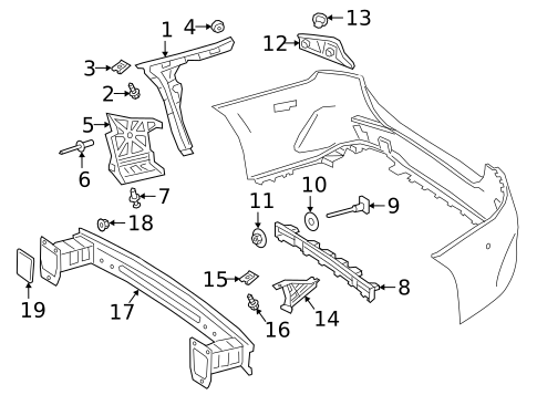 Bumper & Components - Rear for 2021 Mercedes-Benz GLA250 #7
