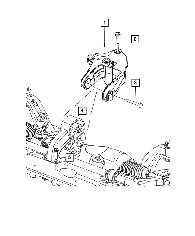 5090607AB - 3.6L Gas; Engine: Engine Mount Bracket, Rear for Mopar Image