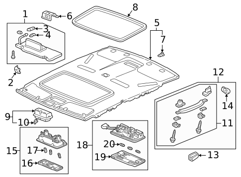 Interior Trim - Roof for 1999 Acura RL #0