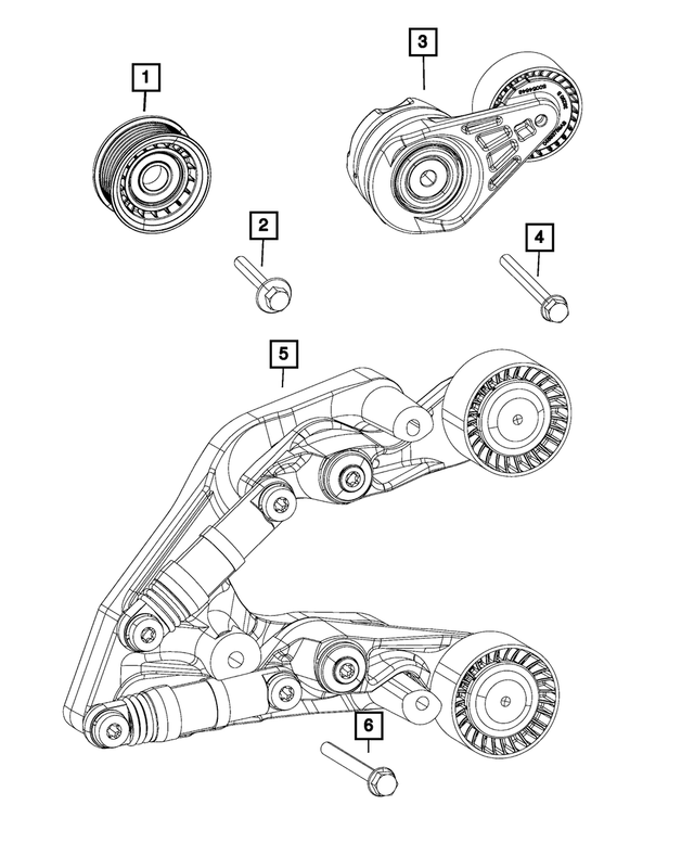 68397345AA - Cooling: Idler Pulley for Mopar Image