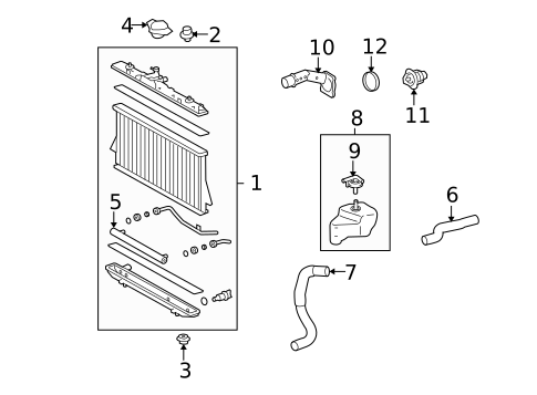 Radiator & Components for 2015 Toyota Venza #0