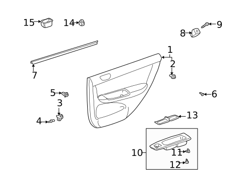 Interior Trim - Rear Door for 2002 Toyota Camry #0