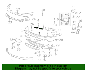 2007-2013 GMC Front Bumper Impact Bar Bracket 15889552 GM ...