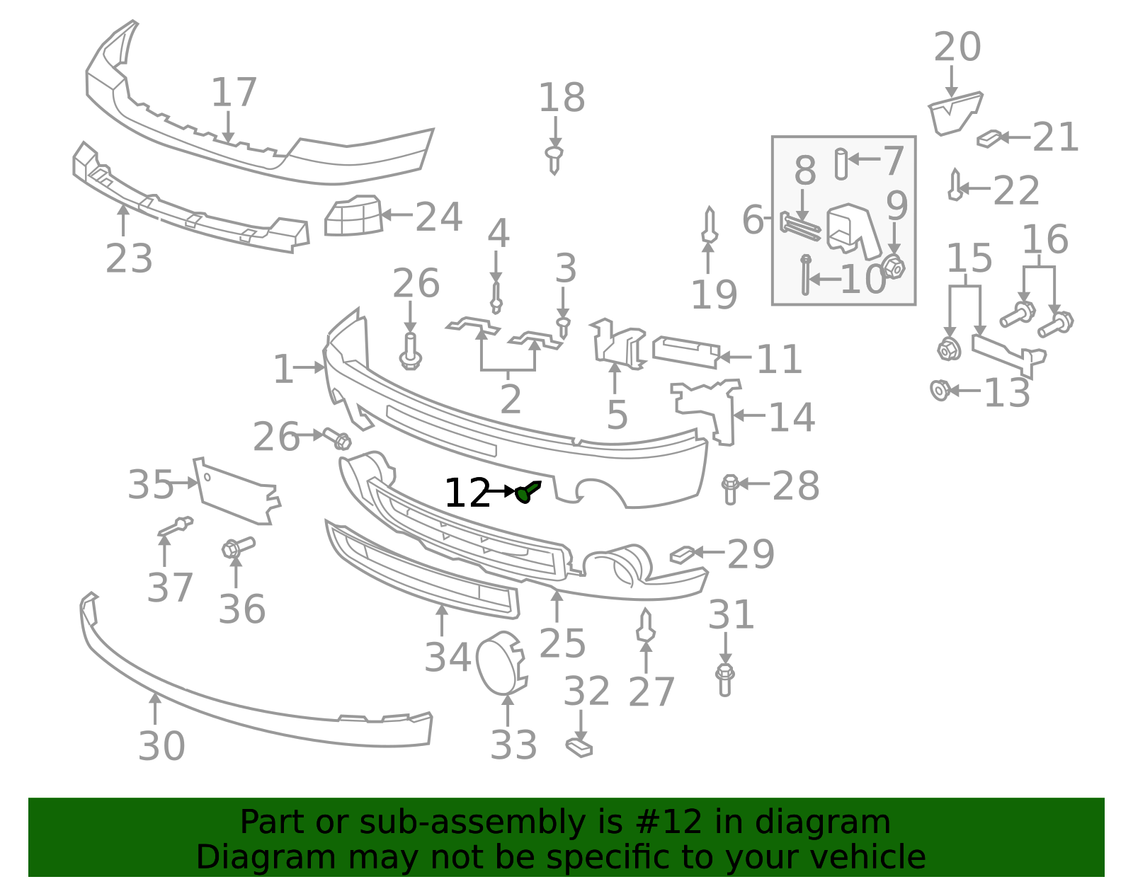 Bumper Face Bar Bolt 11588486 GM | GMPartsDirect.com