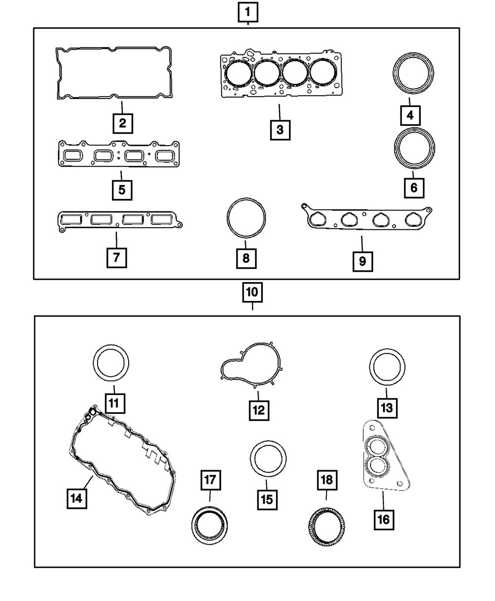 Engine Lower Gasket Package - Mopar (5093452AA)