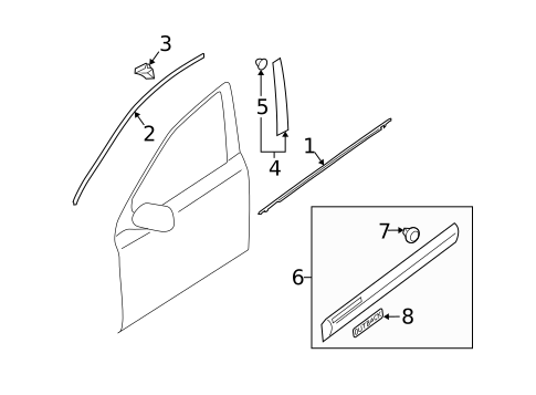 Exterior Trim - Front Door for 2013 Subaru Outback #0
