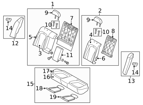 Rear Seat Components for 2012 Kia Optima #0