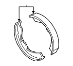 971698533E - Brakes: Park Brake Shoes for Porsche: 718 Boxster, 718 Cayman, 718 Spyder, 911, 918 Spyder, Boxster, Cayman, Panamera Image