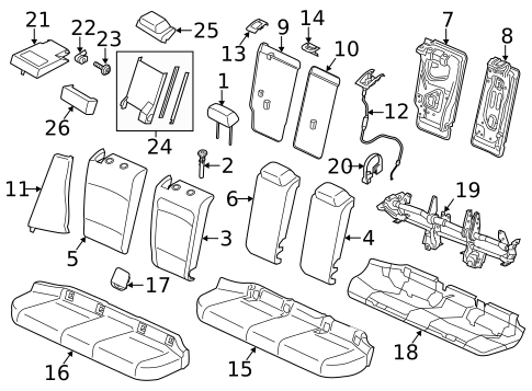 Rear Seat Components for 2014 BMW X1 #0