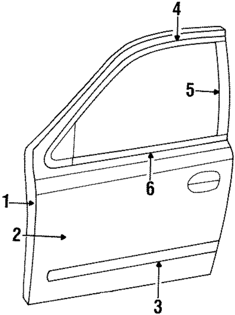 Door & Components for 1996 Lincoln Continental #0