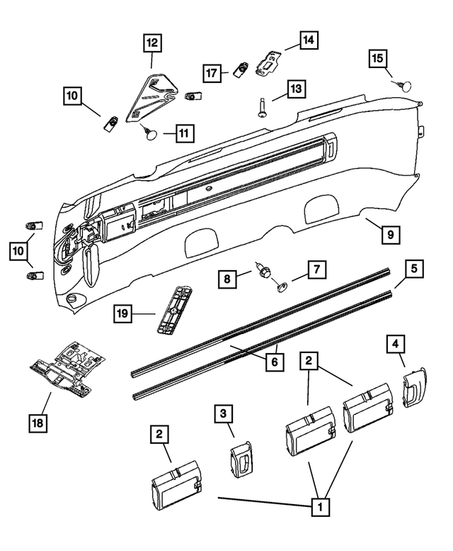 « 1AL551D1AJ – Interior Trim : Rangement Casier pour Mopar Image »