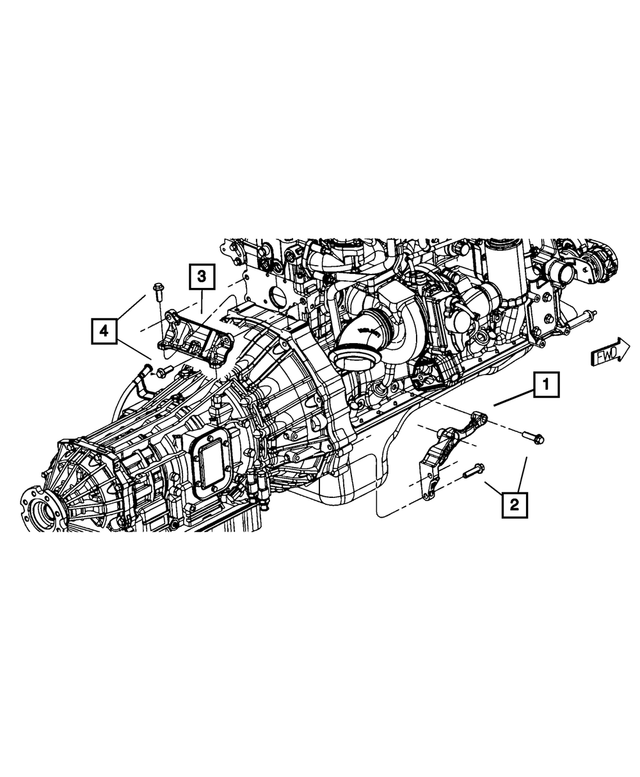 53034078AB - Transmission: Bracket, Right for Mopar Image
