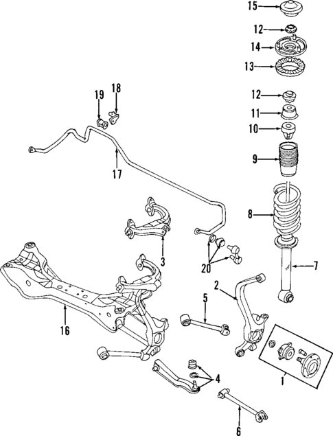 Rear Suspension for 1998 Mitsubishi Diamante #0