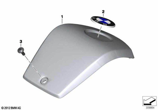 46637725008 - Frame and Mounting Parts: Handlebar Cover, Center - Rohteil/blank for BMW-Motorrad Image image