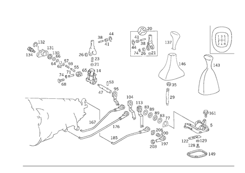 Floor Shift Used with Manual Fivespeed Transmission for 1988 Mercedes-Benz 300E #2