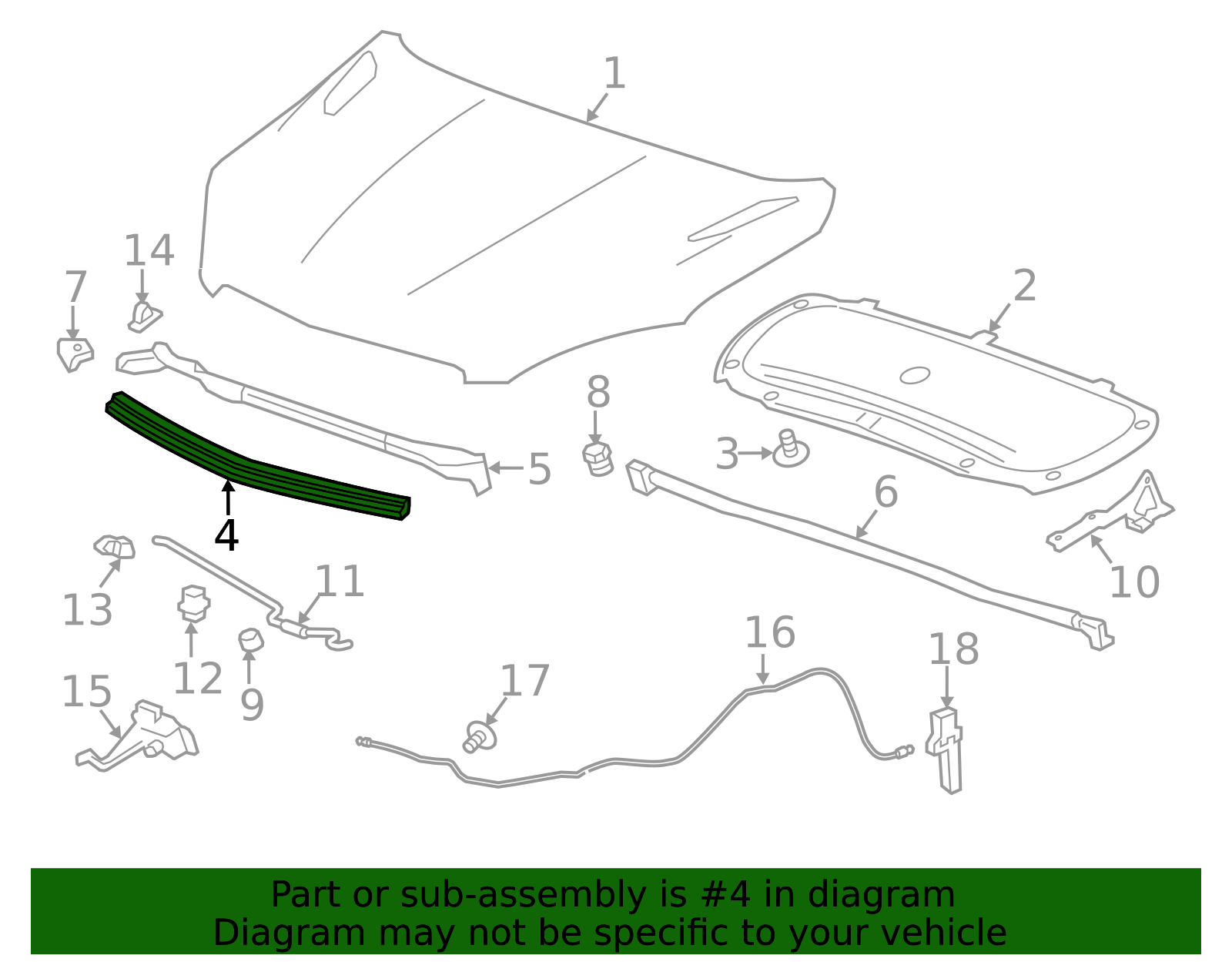 2017-2022 Chevrolet Trax Hood Front Edge Weatherstrip 42505067 | OEM ...