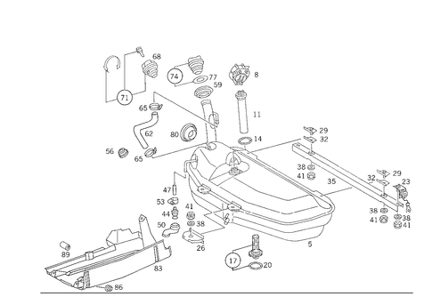 Fuel Tank with Detachable Parts for 1990 Mercedes-Benz 300TE #0