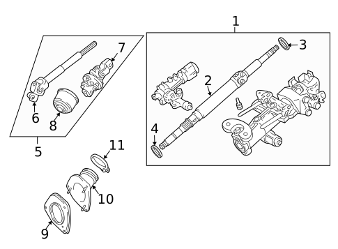Steering Column Assembly for 2008 Lexus RX400h #0
