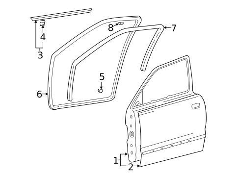 Door & Components for 2002 Hyundai Accent #1