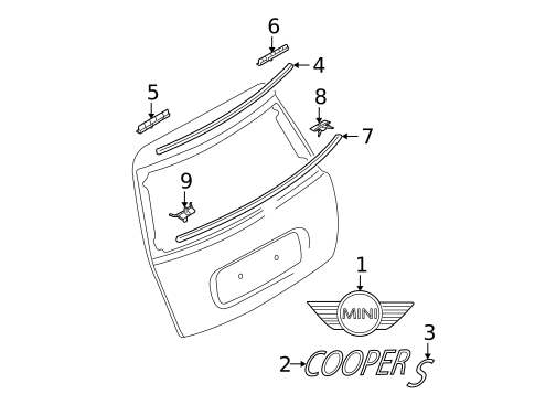 Exterior Trim - Lift Gate for 2005 Mini Cooper #0