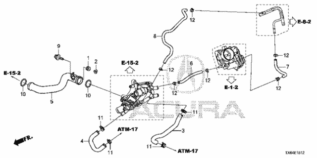 Water Hose (2.4L) (2) for 2016 Acura ILX #0