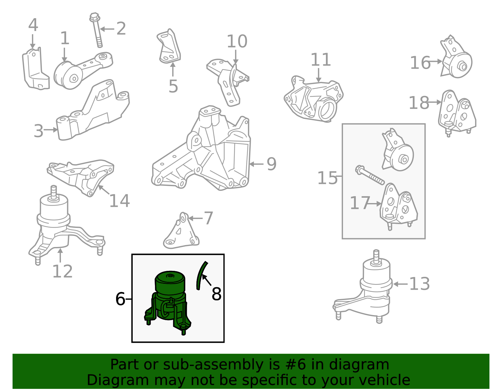 12360-0P160 - Engine Mount 2014-2016 Toyota Highlander | Longo Toyota Parts