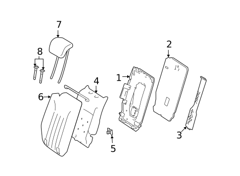Rear Seat Components for 2009 Mercedes-Benz GL550 #3