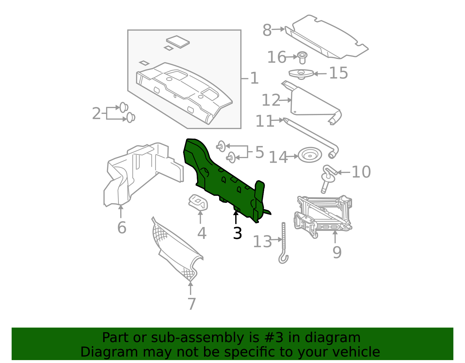 8R3Z-6345522-CA - Rear Trim Panel 2005-2009 Ford Mustang | Online