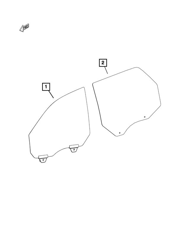 LC068671AC - Glass: Front Door Glass, Left for Mopar Image image
