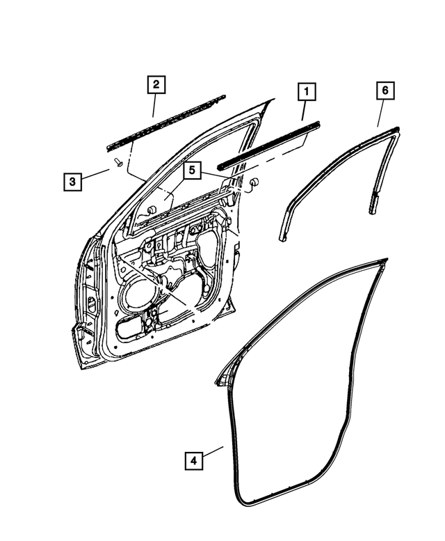 « 55399209AB – Doors, Door Mirrors and Related Parts : Intérieur Horizontal De Porte Avant Joint D'etancheite, Côté Gauche pour Mopar Image »