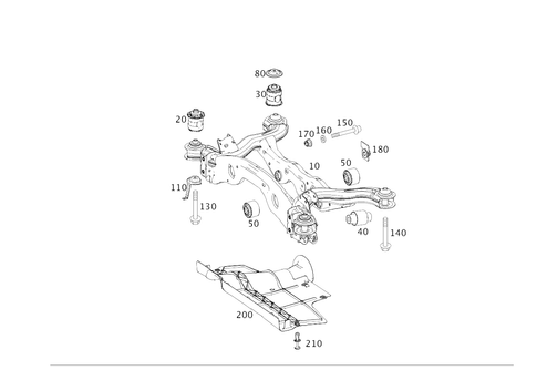 Rear Axle Support for 2015 Mercedes-Benz GLA250 #0
